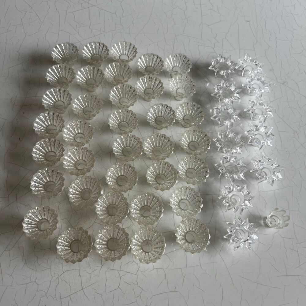 vintage clear plastic and glass light reflector covers used for holiday string l